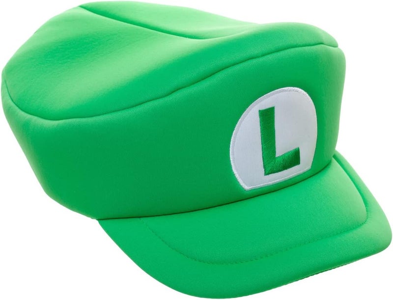 Bio World Super Mario Bros Embroidered Luigi L Patch Adult Green Beret Cap - Image 3